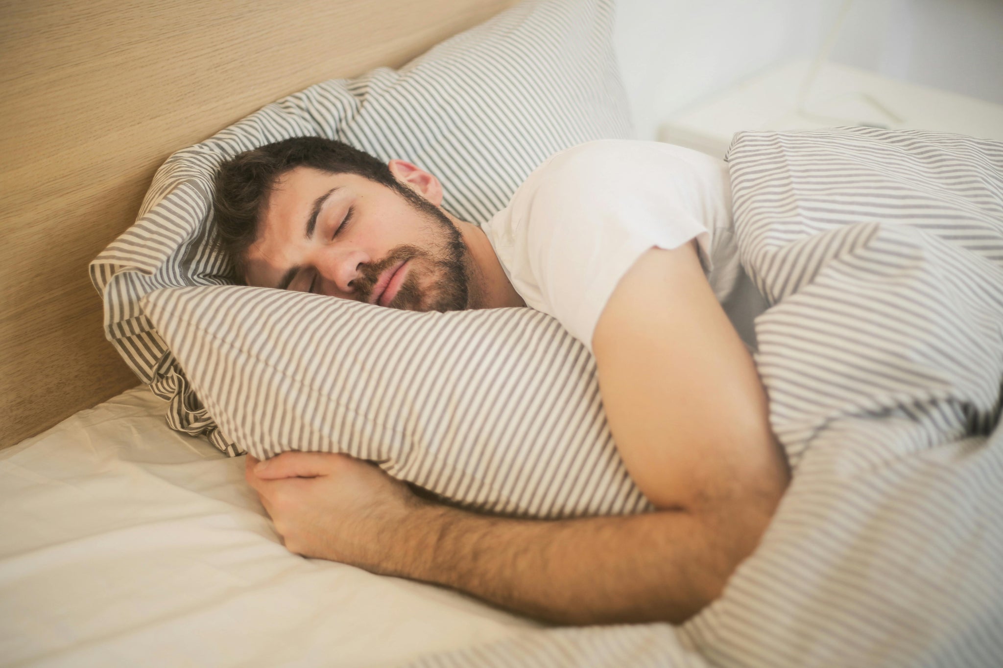 The man is sleeping