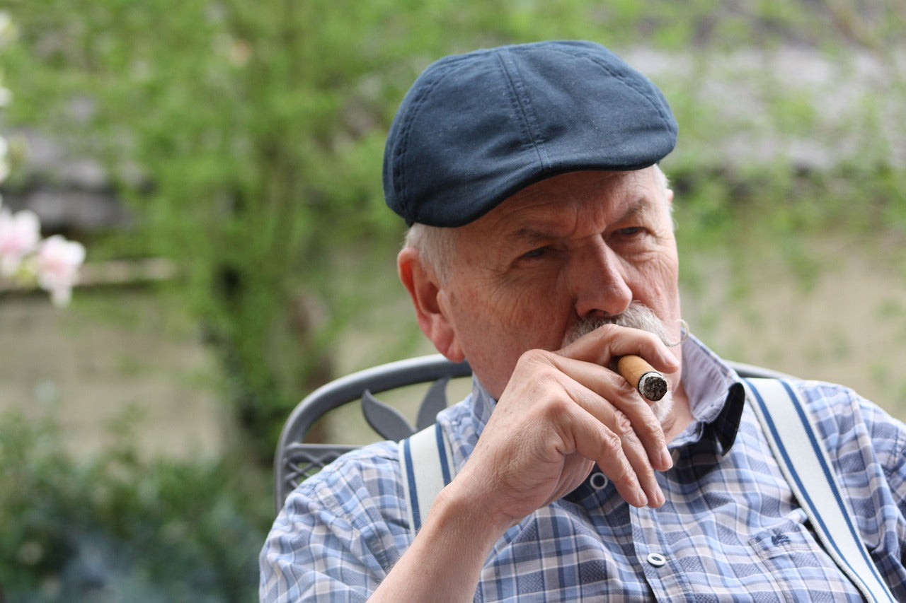 The man is smoking
