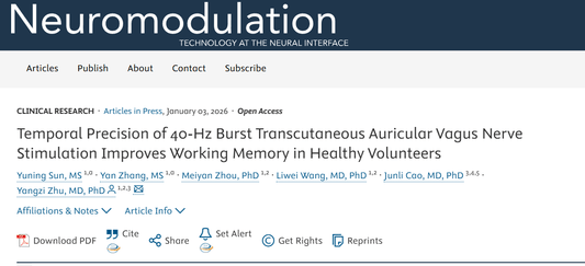 Clinical Study: Effects Evident Within 30 Minutes! Neural Mechanism of 40Hz Auricular Electrical Stimulation in Enhancing Memory - ZenWave Precision 40Hz