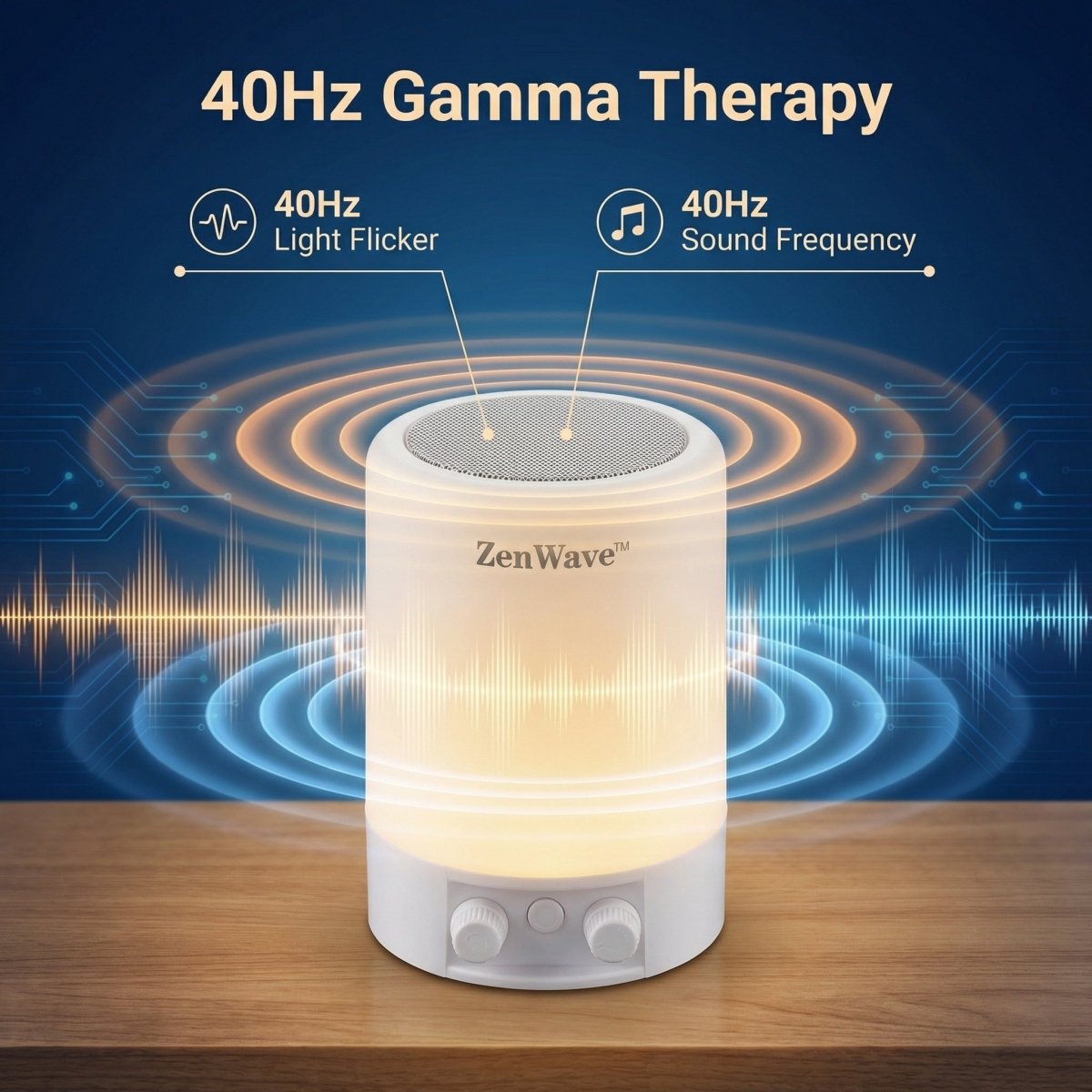 ZenWave Z1 - Precision 40Hz Gamma Sound & Light Wave Generator - ZenWave Precision 40Hz